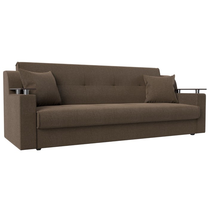 Прямой диван «Сенатор», механизм книжка, рогожка, цвет коричневый - Фото 1