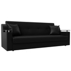 Прямой диван «Сенатор», механизм книжка, экокожа, цвет чёрный - Фото 1