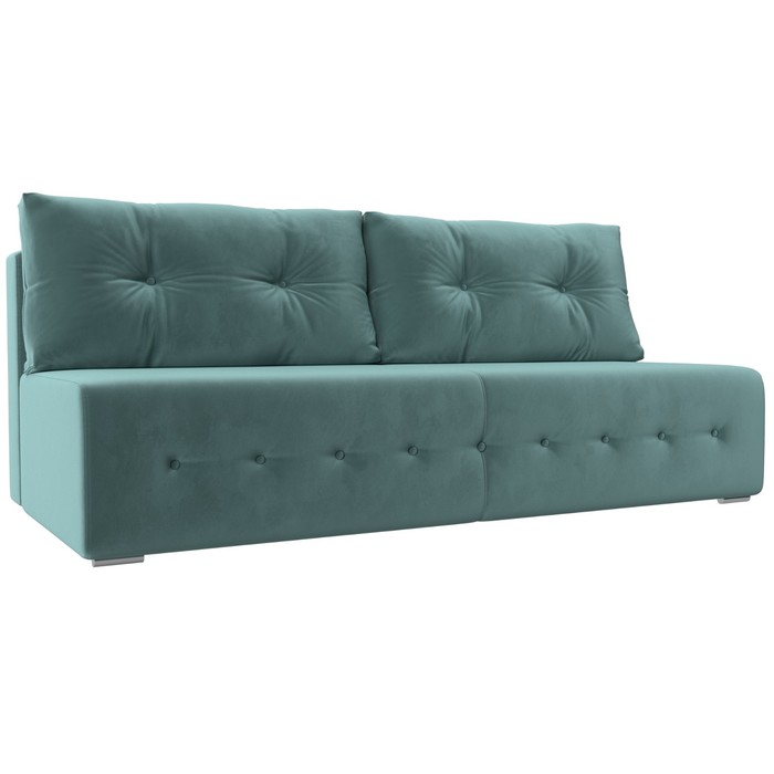 Прямой диван «Лондон», механизм еврокнижка, велюр, цвет бирюзовый - Фото 1