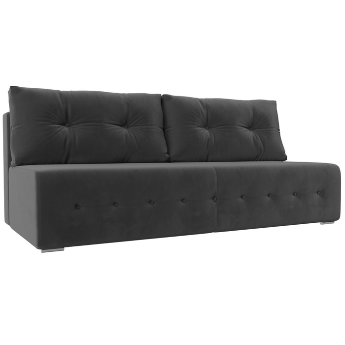 Прямой диван «Лондон», механизм еврокнижка, велюр, цвет серый - Фото 1