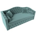 Прямой диван «Мечта», механизм дельфин, велюр, цвет бирюзовый - Фото 5