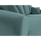 Прямой диван «Милтон», механизм еврокнижка, велюр, цвет бирюзовый - Фото 4