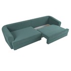 Прямой диван «Милтон», механизм еврокнижка, велюр, цвет бирюзовый - Фото 6