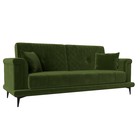 Прямой диван «Неаполь», механизм книжка, микровельвет, цвет зелёный - Фото 1
