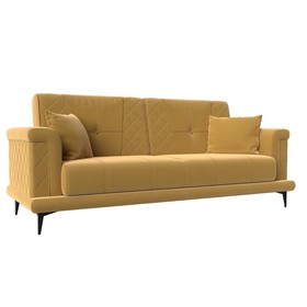 Прямой диван «Неаполь», механизм книжка, микровельвет, цвет жёлтый