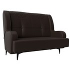 Прямой диван «Неаполь», 2-х местный, без механизма, экокожа, цвет коричневый - Фото 1