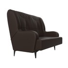 Прямой диван «Неаполь», 2-х местный, без механизма, экокожа, цвет коричневый - Фото 3