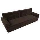 Прямой диван «Нэстор Лайт», механизм еврокнижка, микровельвет, цвет коричневый - Фото 5