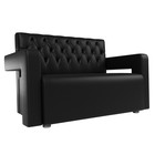 Прямой диван «Рамос Люкс», 2-х местный, без механизма, экокожа, цвет чёрный - Фото 1