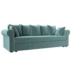 Прямой диван «Рейн», механизм еврокнижка, велюр, цвет бирюзовый - Фото 1