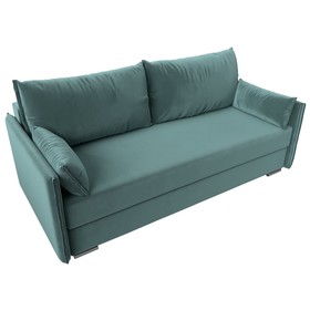 Прямой диван «Сайгон», механизм еврокнижка, велюр, цвет бирюзовый