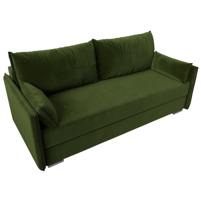 Прямой диван «Сайгон», механизм еврокнижка, микровельвет, цвет зелёный