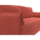 Прямой диван «Сайгон», механизм еврокнижка, микровельвет, цвет коралловый - Фото 2