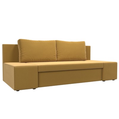 Прямой диван «Сан Марко», механизм еврокнижка, микровельвет, цвет жёлтый