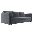 Прямой диван «Слим», механизм еврокнижка, велюр, цвет серый - Фото 1