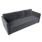 Прямой диван «Слим», механизм еврокнижка, велюр, цвет серый - Фото 3
