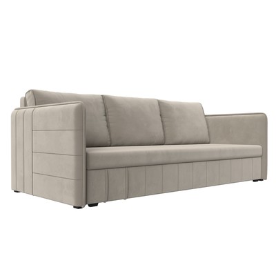 Прямой диван «Слим», механизм еврокнижка, микровельвет, цвет бежевый