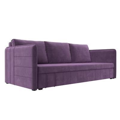 Прямой диван «Слим», механизм еврокнижка, микровельвет, цвет сиреневый