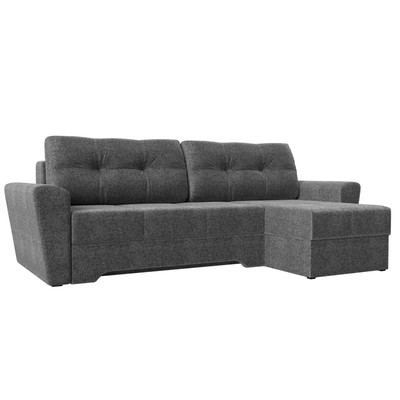 Угловой диван «Амстердам», правый угол, механизм еврокнижка, рогожка, цвет серый