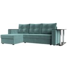 Угловой диван «Атланта Лайт», левый угол, механизм еврокнижка, велюр, цвет бирюзовый - Фото 1