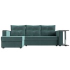 Угловой диван «Атланта Лайт», левый угол, механизм еврокнижка, велюр, цвет бирюзовый - Фото 2