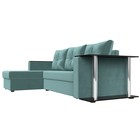 Угловой диван «Атланта Лайт», левый угол, механизм еврокнижка, велюр, цвет бирюзовый - Фото 3