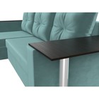 Угловой диван «Атланта Лайт», левый угол, механизм еврокнижка, велюр, цвет бирюзовый - Фото 4