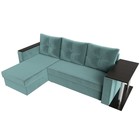 Угловой диван «Атланта Лайт», левый угол, механизм еврокнижка, велюр, цвет бирюзовый - Фото 5