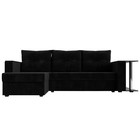 Угловой диван «Атланта Лайт», левый угол, механизм еврокнижка, велюр, цвет чёрный - Фото 2