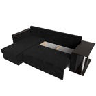 Диван угловой «Атланта Лайт», левый угол, механизм еврокнижка, велюр, цвет чёрный - Фото 11
