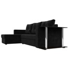 Угловой диван «Атланта Лайт», левый угол, механизм еврокнижка, велюр, цвет чёрный - Фото 3