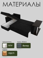 Диван угловой «Атланта Лайт», левый угол, механизм еврокнижка, велюр, цвет чёрный - Фото 3