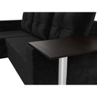 Угловой диван «Атланта Лайт», левый угол, механизм еврокнижка, велюр, цвет чёрный - Фото 4