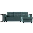 Угловой диван «Атланта Лайт», правый угол, механизм еврокнижка, велюр, цвет бирюзовый - Фото 2