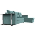 Угловой диван «Атланта Лайт», правый угол, механизм еврокнижка, велюр, цвет бирюзовый - Фото 3