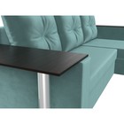 Угловой диван «Атланта Лайт», правый угол, механизм еврокнижка, велюр, цвет бирюзовый - Фото 4