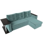 Угловой диван «Атланта Лайт», правый угол, механизм еврокнижка, велюр, цвет бирюзовый - Фото 5