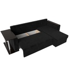 Диван угловой «Атланта Лайт», правый угол, механизм еврокнижка, велюр, цвет чёрный - Фото 11