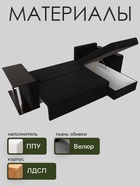 Диван угловой «Атланта Лайт», правый угол, механизм еврокнижка, велюр, цвет чёрный - Фото 3