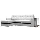 Угловой диван «Атланта М», левый, дельфин, экокожа, цвет белый / вставка чёрная - Фото 1