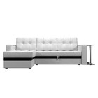 Угловой диван «Атланта М», левый, дельфин, экокожа, цвет белый / вставка чёрная - Фото 2