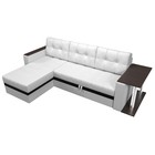 Угловой диван «Атланта М», левый, дельфин, экокожа, цвет белый / вставка чёрная - Фото 5