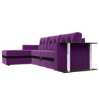 Угловой диван «Атланта М», левый, дельфин, микровельвет, цвет фиолетовый / вставка чёрная - Фото 3