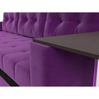 Угловой диван «Атланта М», левый, дельфин, микровельвет, цвет фиолетовый / вставка чёрная - Фото 4