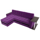 Угловой диван «Атланта М», левый, дельфин, микровельвет, цвет фиолетовый / вставка чёрная - Фото 5