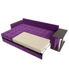 Угловой диван «Атланта М», левый, дельфин, микровельвет, цвет фиолетовый / вставка чёрная - Фото 6