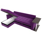 Угловой диван «Атланта М», левый, дельфин, микровельвет, цвет фиолетовый / вставка чёрная - Фото 7