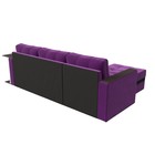Угловой диван «Атланта М», левый, дельфин, микровельвет, цвет фиолетовый / вставка чёрная - Фото 8
