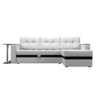 Угловой диван «Атланта М», правый, дельфин, экокожа, цвет белый / вставка чёрная - Фото 2