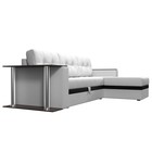 Угловой диван «Атланта М», правый, дельфин, экокожа, цвет белый / вставка чёрная - Фото 3